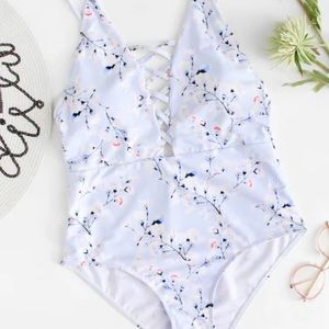 NWT Shein Floral One Piece Bathing Suit